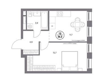 1-комнатная 36.20 кв.м, ЖК «Адмирал», 19 355 822 руб.