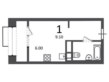 Планировки однокомнатные в Жилой дом «Клинская ул., д. 2А, к. 7»