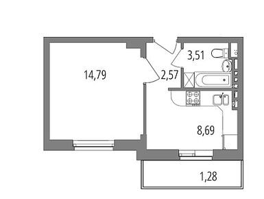 1-комнатная 30.84 кв.м, ЖК «Внуково Парк 2» (Зеленая Москва), 8 696 880 руб.