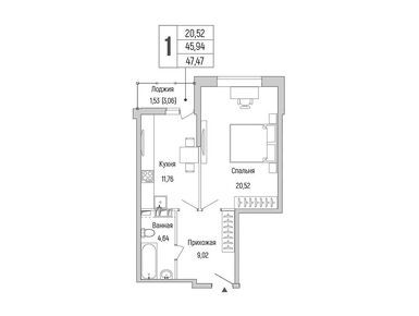 Планировки однокомнатные в ЖК Riga Hills (Рига Хиллс)