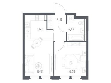 Планировки однокомнатные в ЖК «Космический квартал»