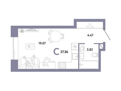 Планировки студии в ЖК Republic (Репаблик)