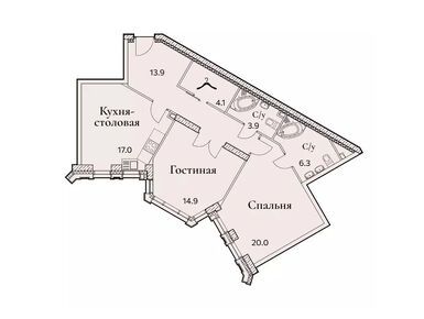 2-комнатная 81.10 кв.м, Клубный дом Full House (Фул Хаус), 44 280 600 руб.