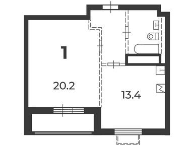 1-комнатная 43.00 кв.м, Жилой дом «Никитинская ул., д. 21, к. 3», 18 280 590 руб.