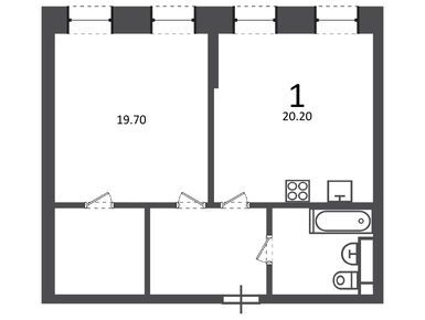 Планировки однокомнатные в Жилой дом «Светланова ул., д. 11, к. 2»
