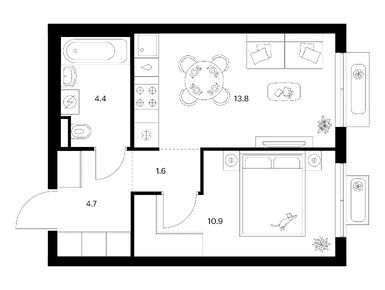 Планировки однокомнатные в Ильинские луга