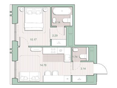 Планировки однокомнатные в ЖК «Среда на Кутузовском»