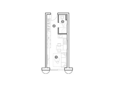 Планировки студии-апартаменты в NAMETKIN TOWER (Наметкин Тауэр)