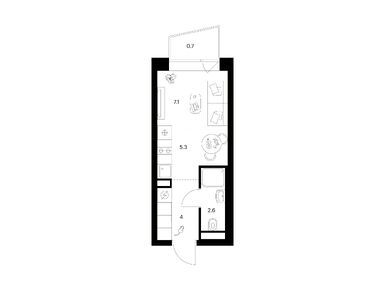 Студия 19.70 кв.м, Амурский парк, 12 810 910 руб.