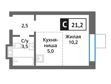 Планировки студии в Никольский квартал «Отрада»