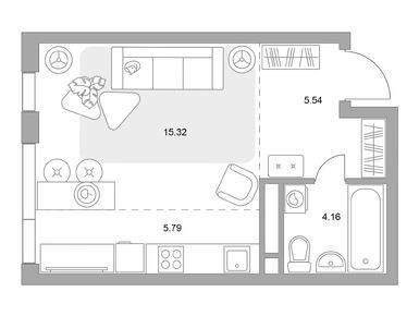 Студия 30.81 кв.м, ЖК MYPRIORITY Нижегородская (Май Приорити Нижегородская), 15 085 877 руб.