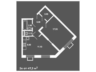 Планировки двухкомнатные в ЖК «Краснофлотский»