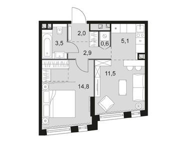 Планировки однокомнатные в ЖК Rotterdam (Роттердам)