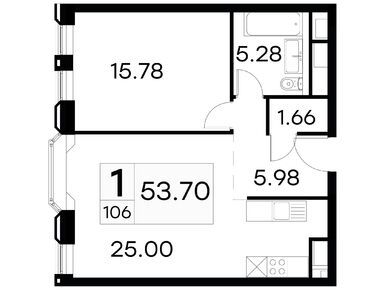 1-комнатные 53.70 кв.м, Клубный дом GloraX Premium Белорусская (Глоракс Премиум Белорусская), 31 199 999 руб.