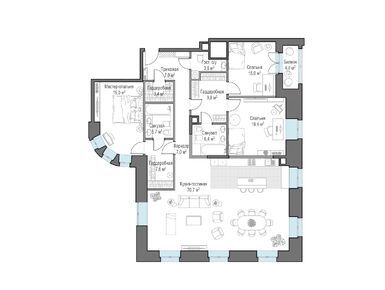 Планировки четырехкомнатные в Дом «Чистые Пруды»