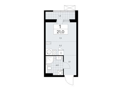Планировки студии в ЖК «Бунинские кварталы»