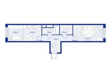 Планировки двухкомнатные в ЖК «Аристов Берег»