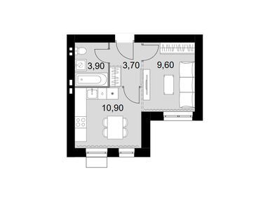 Планировки однокомнатные в ЖК «Апрелевка Клаб»