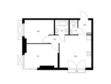 Планировки двухкомнатные в Руставели 14