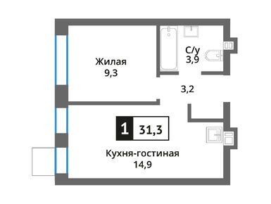 Планировки однокомнатные в Никольский квартал «Отрада»