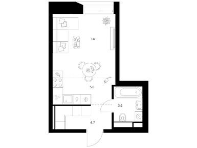 Студия 28.00 кв.м, Онежский вал, 13 977 600 руб.