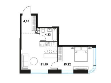Планировки двухкомнатные в ЖК «Инноватор»