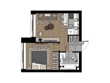 Планировки однокомнатные в Квартал «Серебряный бор»