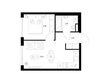 Планировки однокомнатные в Квартал Мит