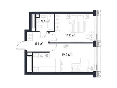 1-комнатная 41.70 кв.м, ЖК «Первый Нагатинский», 25 651 505 руб.