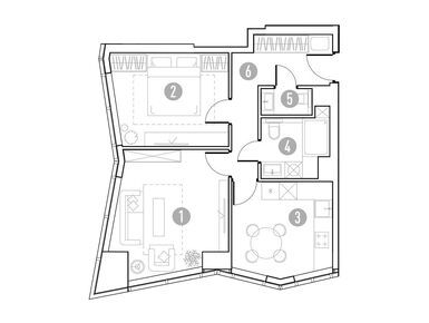 Планировки двухкомнатные в ЖК «UNO. Горбунова»