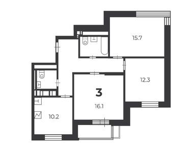 Планировки трехкомнатные в Жилой дом «Летчика Бабушкина ул., д. 29, к. 5»