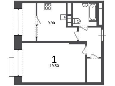 1-комнатная 40.70 кв.м, Жилой дом «Клинская ул., д. 2А», 17 258 774 руб.