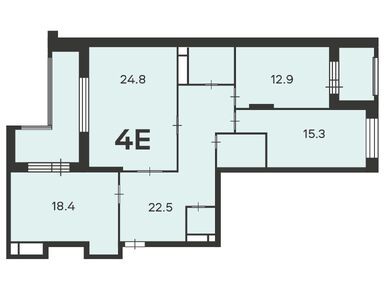 Планировки четырехкомнатные в Жилой дом «6-я Радиальная ул., д. 7/1, к. 1»