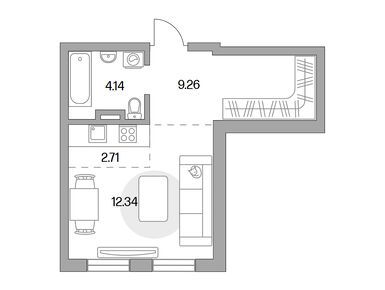 Студия 28.45 кв.м, ЖК «Аникеевский», 5 490 079 руб.
