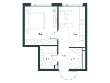 1-комнатная 35.60 кв.м, Level Нижегородская, 19 474 462 руб.