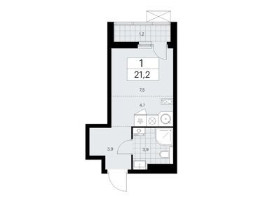 Студия 21.40 кв.м, ЖК «Бунинские кварталы», 9 889 796 руб.