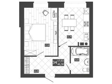 Планировки однокомнатные в ЖК «Троицкая слобода»