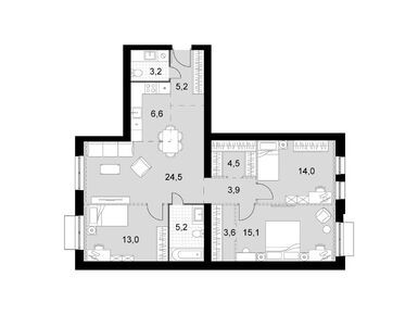 Планировки четырехкомнатные в ЖК «Дубровицы клаб»