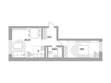 2-комнатная 60.70 кв.м, ЖК MYPRIORITY Басманный (Май Приорити Басманный), 32 242 680 руб.