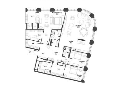 Планировки четырехкомнатные в ЖК «Никитский 6»