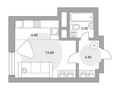 Студия 26.28 кв.м, ЖК «Ильинойс», 6 862 395 руб.