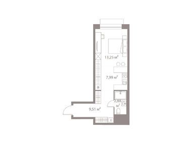 Планировки студии в Жилой квартал LIFE Варшавская