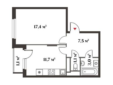 1-комнатная 41.80 кв.м, Миниполис «Восемь Кленов», 13 991 872 руб.