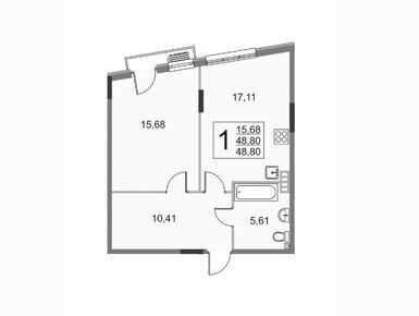 Планировки двухкомнатные в Клубный дом «Эльйон»