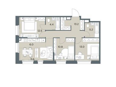 Планировки четырехкомнатные в ЖК «Станиславский»