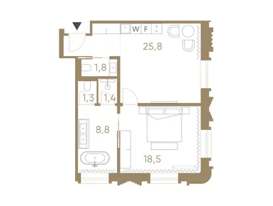 1-комнатные 57.60 кв.м, Vesper Tverskaya (Веспер Тверская), 120 142 582 руб.