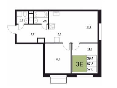 Планировки трехкомнатные в ЖК «Вязёмы Парк»