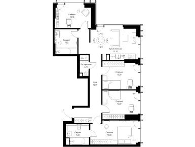 Планировки четырехкомнатные в ЖК Veer (Веер)