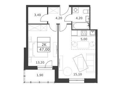 Планировки двухкомнатные в ЖК «Октябрьский»