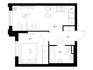 Планировки однокомнатные в Лосиноостровский парк